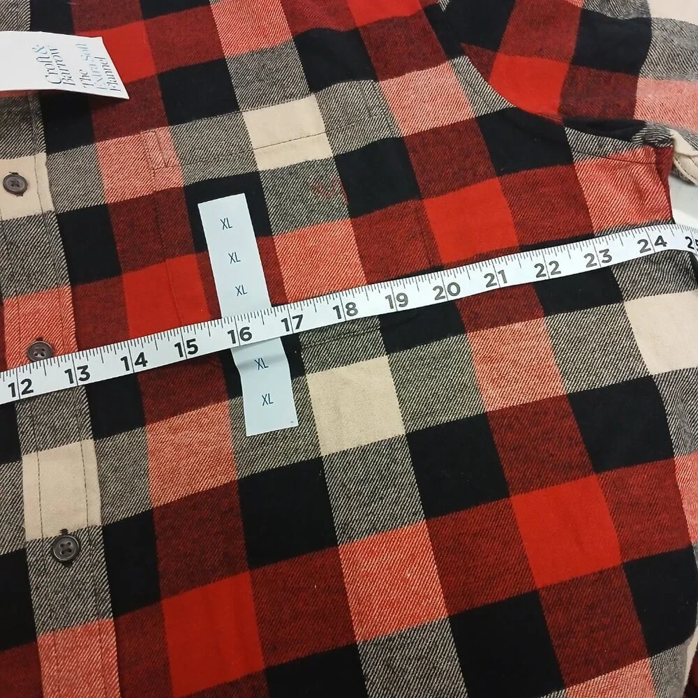 Croft & Barrow black red white Flannel Size XL - Picture 3 of 6